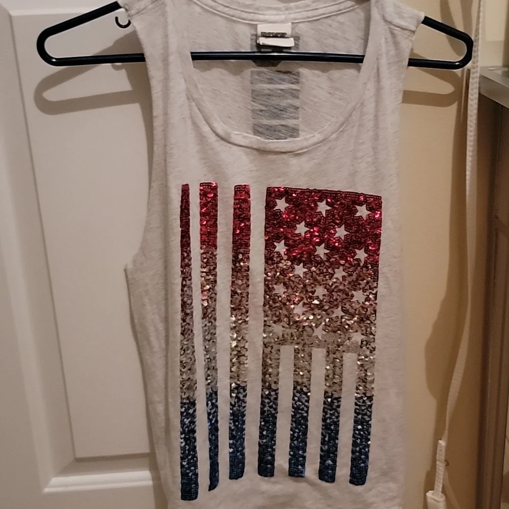 Victoras Secret/Express Bundle. VS Sequin Flag Tank Top. Express bandeau. - Picture 3 of 10